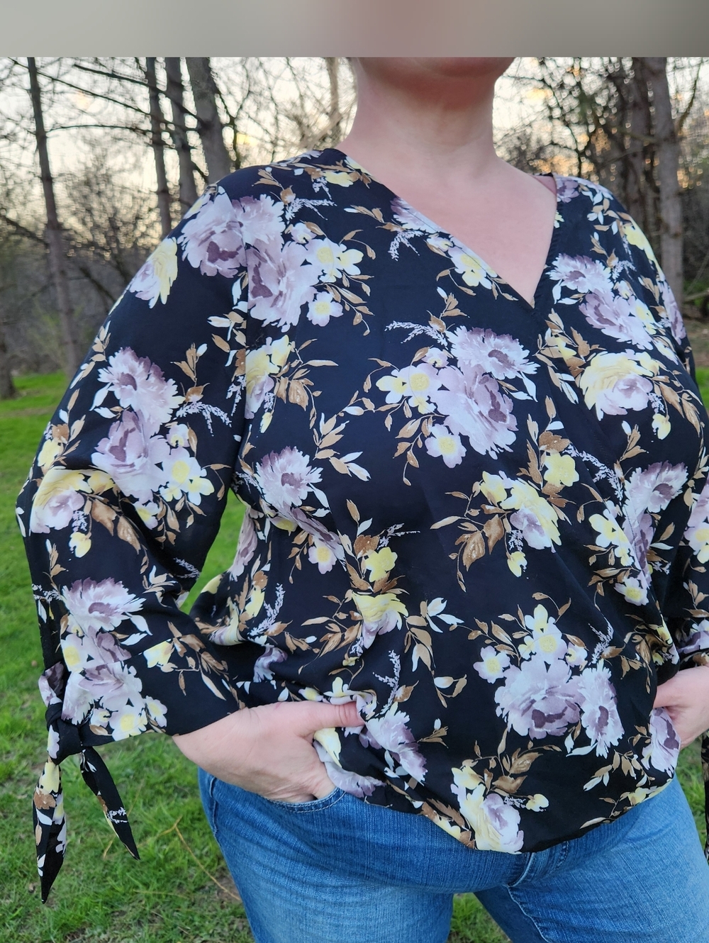 3x West Kei Floral Black White Beachy Boho Goth Fairy Whimsy Academia Flowy